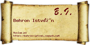 Behron István névjegykártya