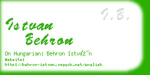 istvan behron business card